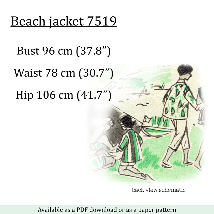 1954 Beach jacket PDF pattern in 96 cm/ 37.8" bust