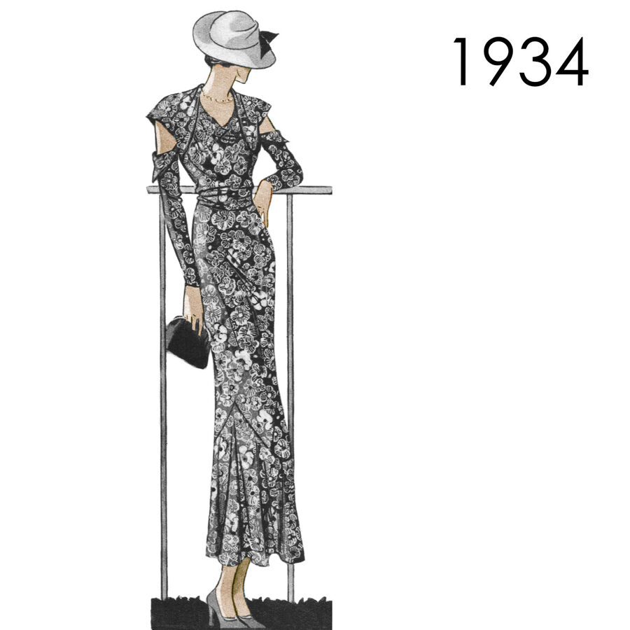 1936 Dress pattern in 96 cm/ 37.8" bust