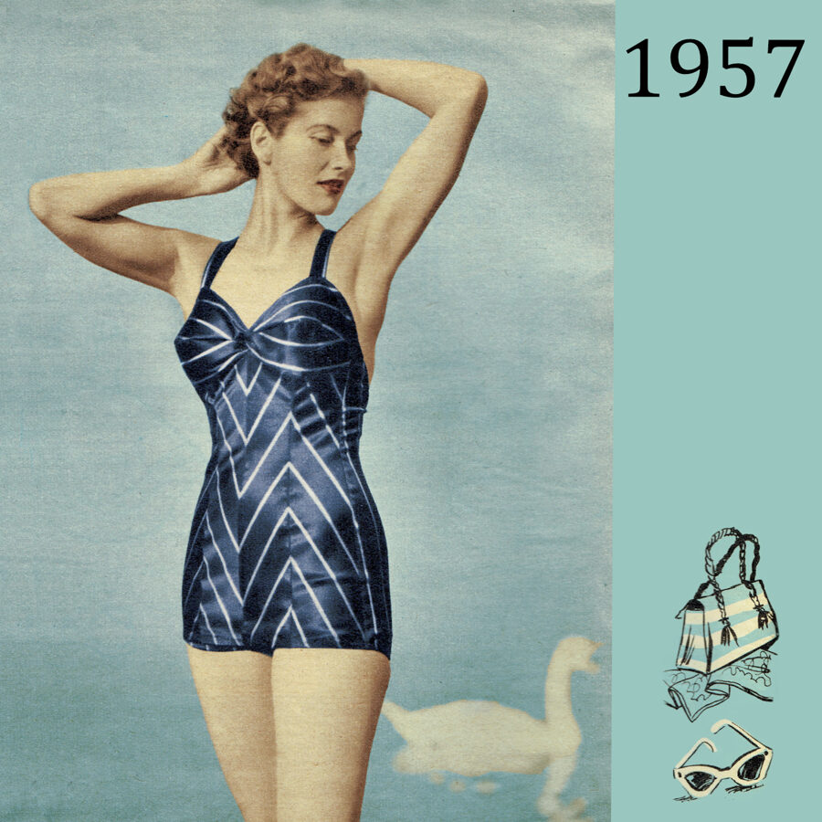 1957 Swimsuit PDF pattern in 96 cm/ 37.8" bust