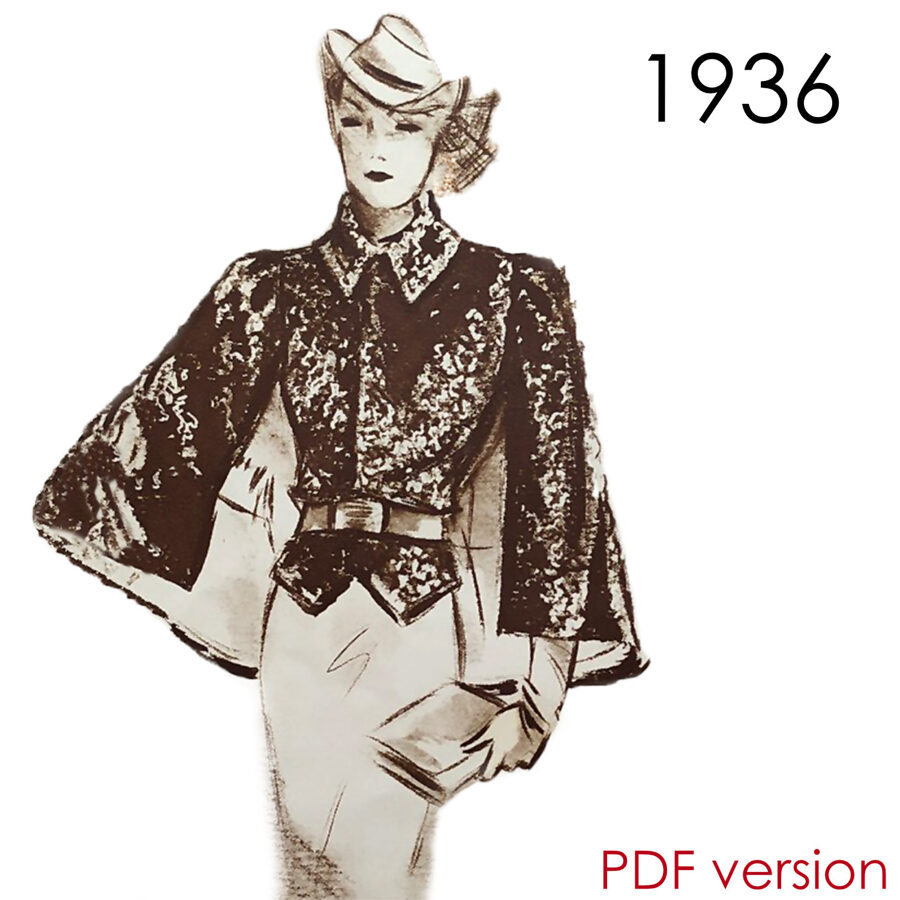 1936 Jacket PDF pattern in 96 cm/ 37.8" bust