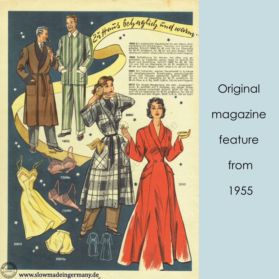 1955 Housecoat PDF pattern in 104 cm/41"