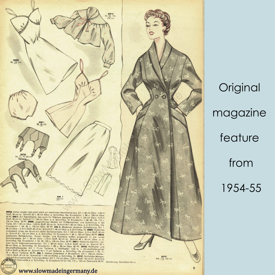 1955 Housecoat PDF pattern in 112 cm/ 44" bust