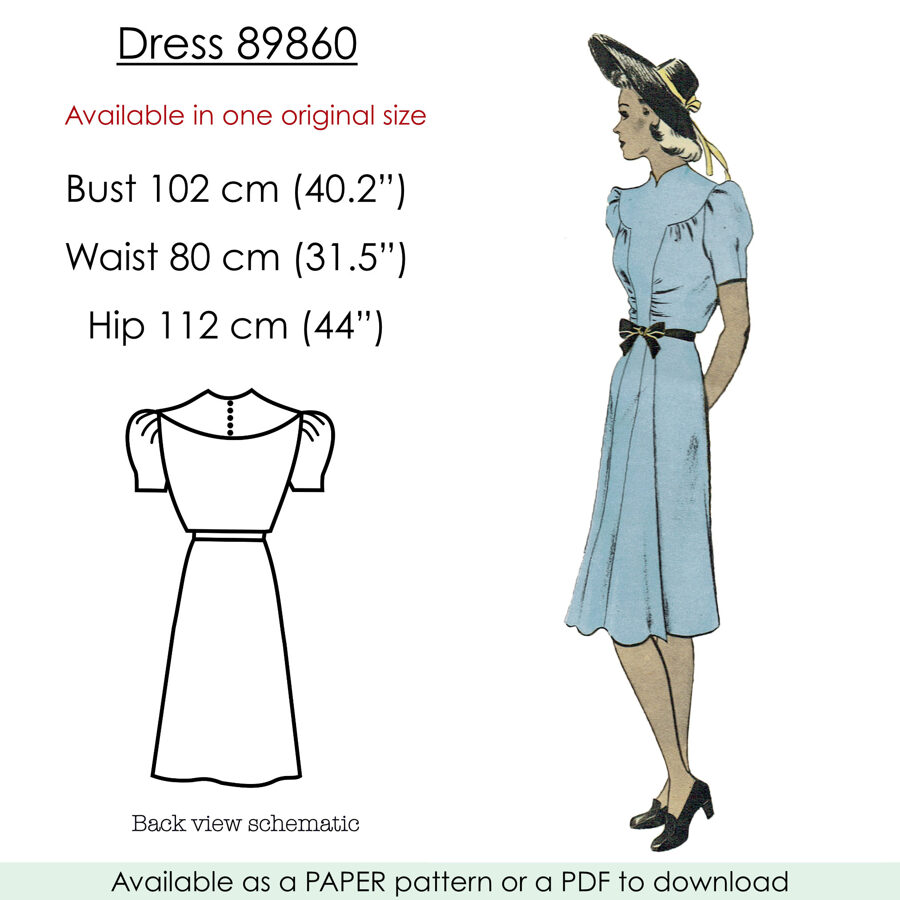 1941 Dress pattern in 102 cm/ 40" bust