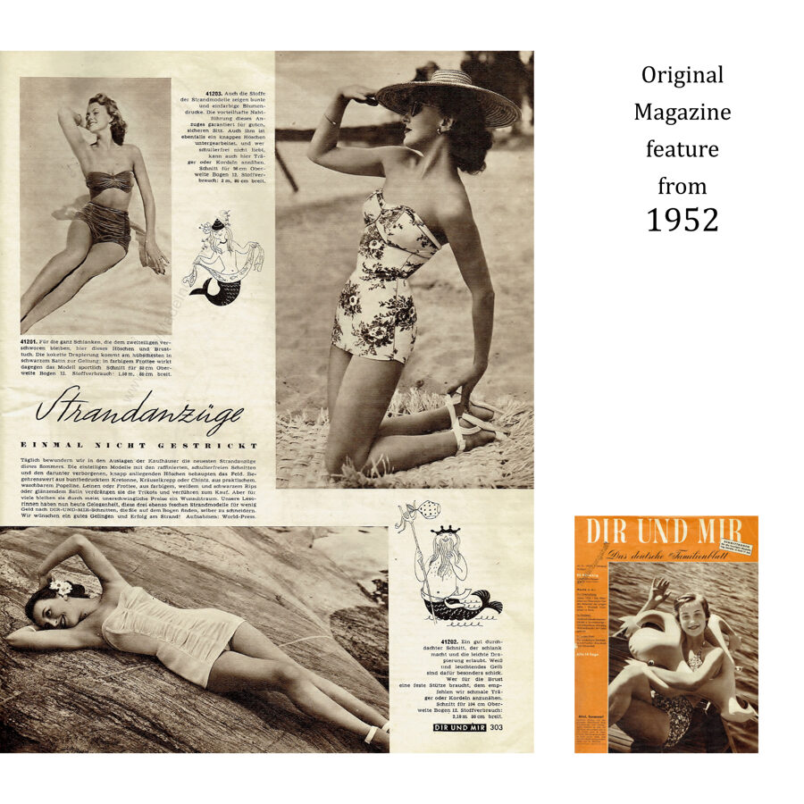 1952 Swimsuit PDF pattern in 104 cm/ 41" bust