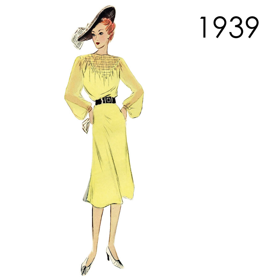 1939 Dress pattern in 96 cm/ 37.8" bust