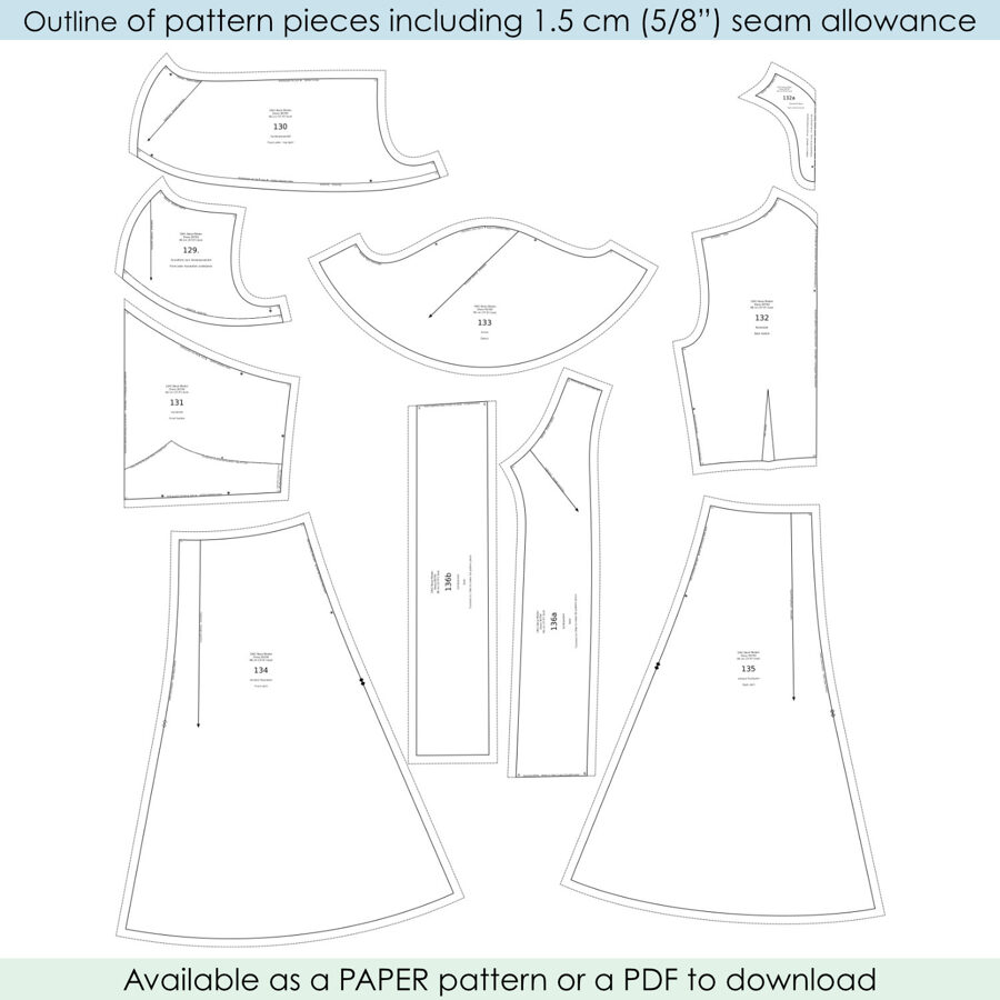 1941 Dress pattern in 96 cm/ 37.8" bust