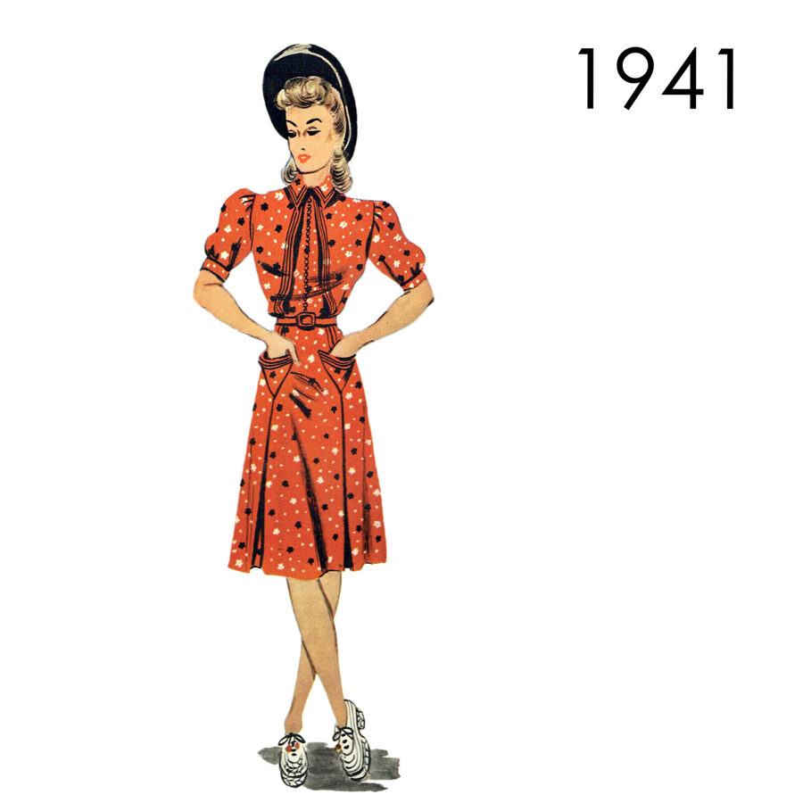 1941 Dress pattern in 90 cm/ 35.4" bust