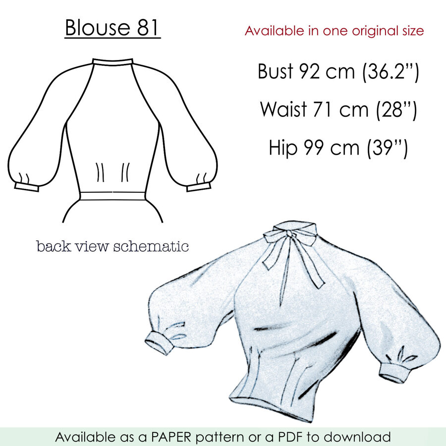 1957 Blouse PDF pattern in 92 cm/ 36" bust