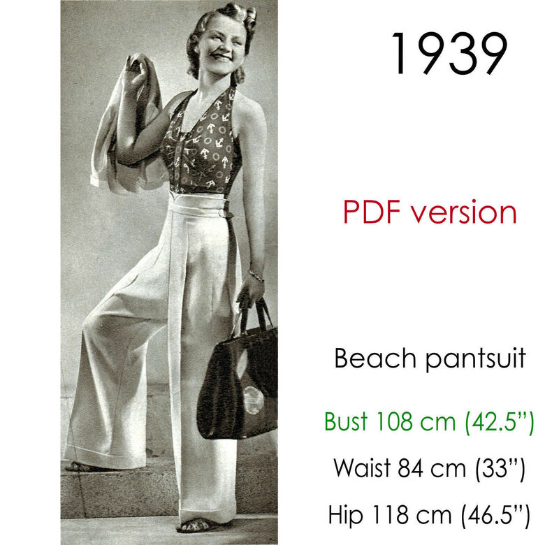 1939 Pant suit. Bust 108 cm (42.5"). PDF