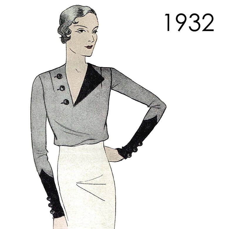 1932 Blouse. Bust 88 cm (36.4")