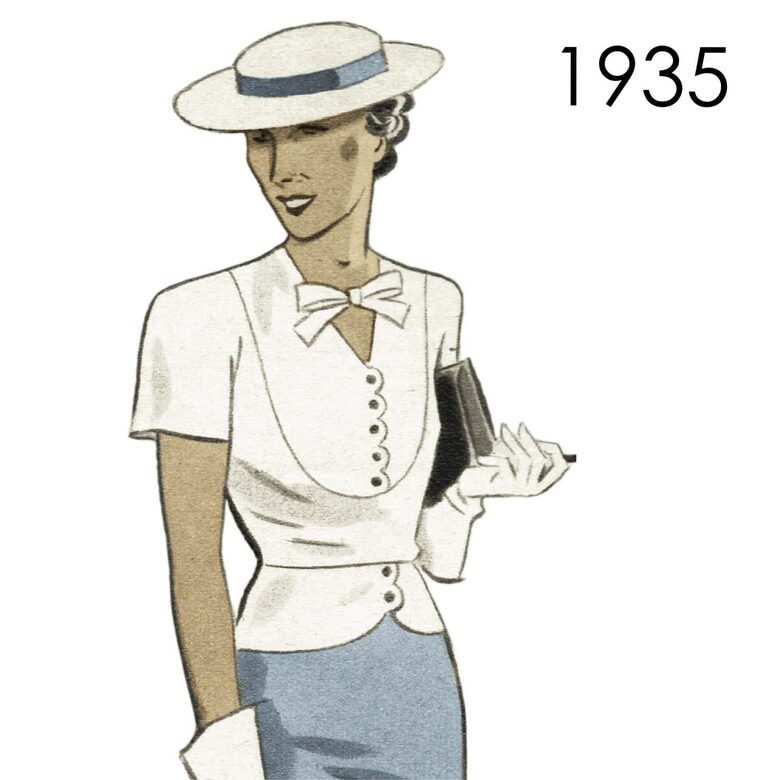 1935 Blouse. Bust 96 cm or 88 cm (38" or 35")