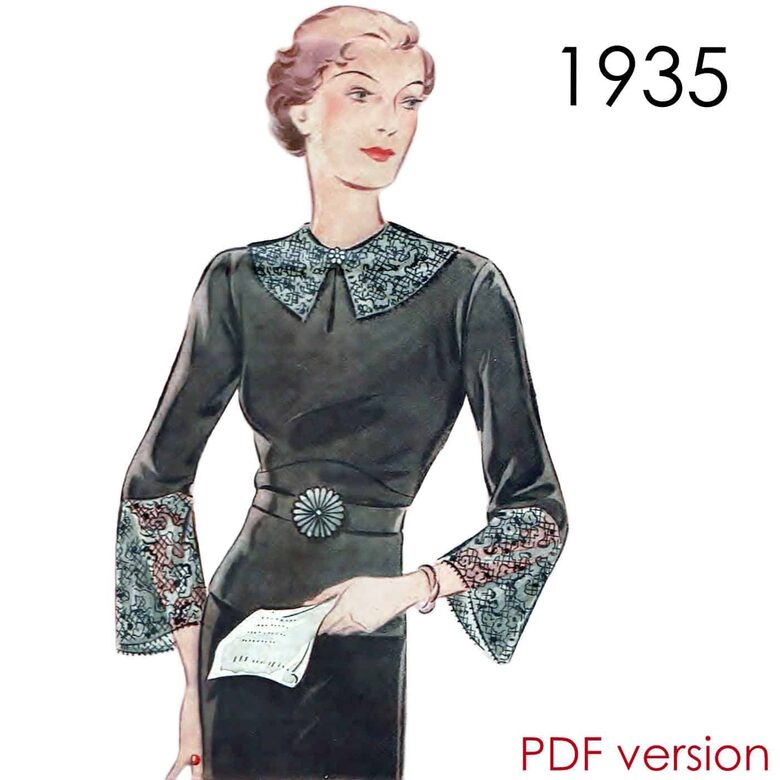 1935 Blouse. Bust 102 cm (40"). PDF