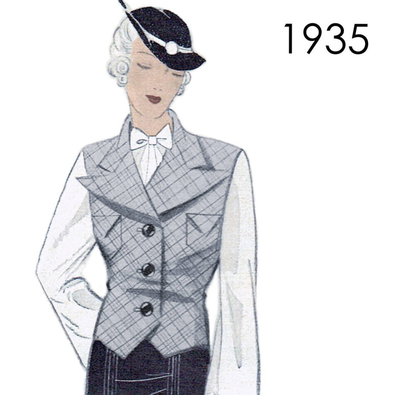 1935 Waistcoat.  Busts 90 cm or 102 cm (35" or 40").