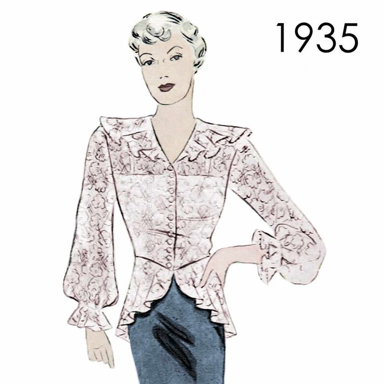1935 Lace Blouse. Bust 102 cm (40")