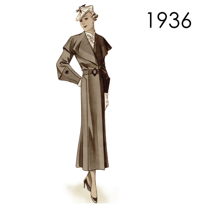 1936 Coat. Bust 108 cm (42.5")