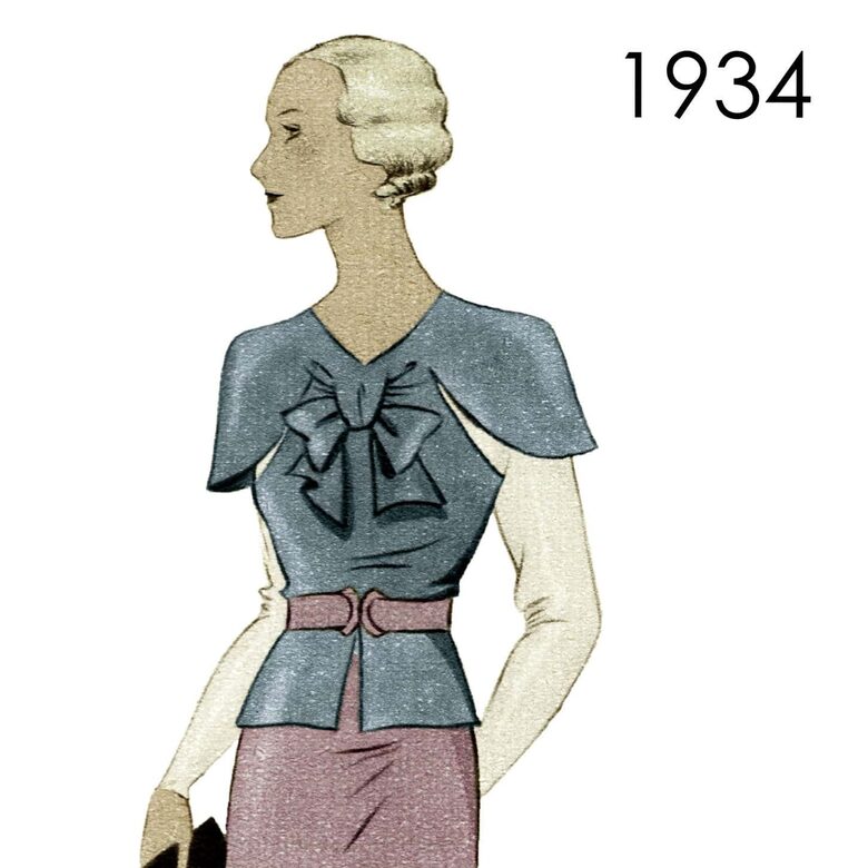 1934 Blouse.  Bust 96 cm (37.8")