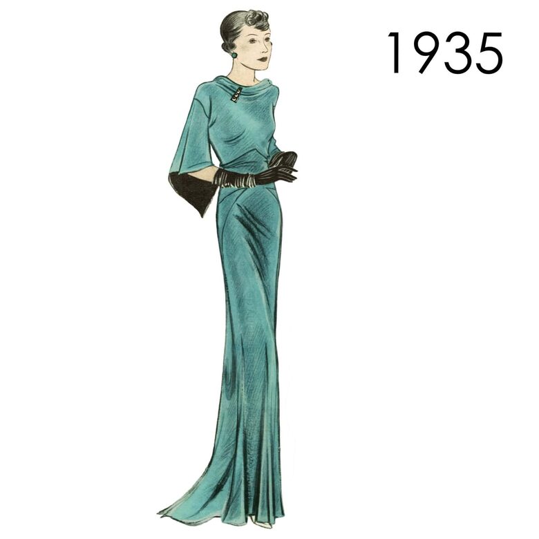 1935 Gown. Bust 92 cm (36")