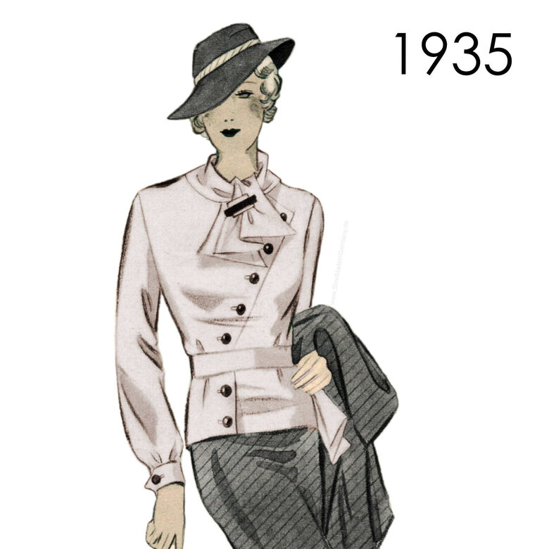 1935 Blouse. Bust 108 cm (42.5")