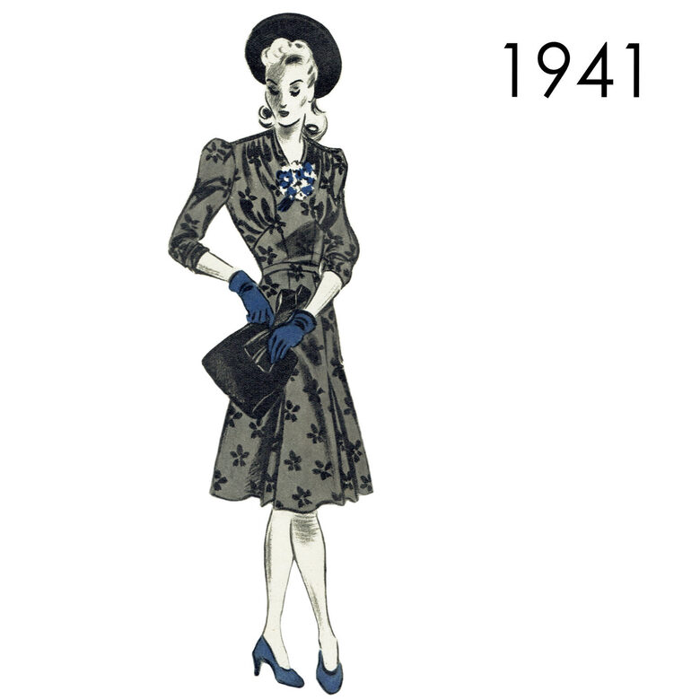 1941 Dress. Bust 108 cm (42.5")