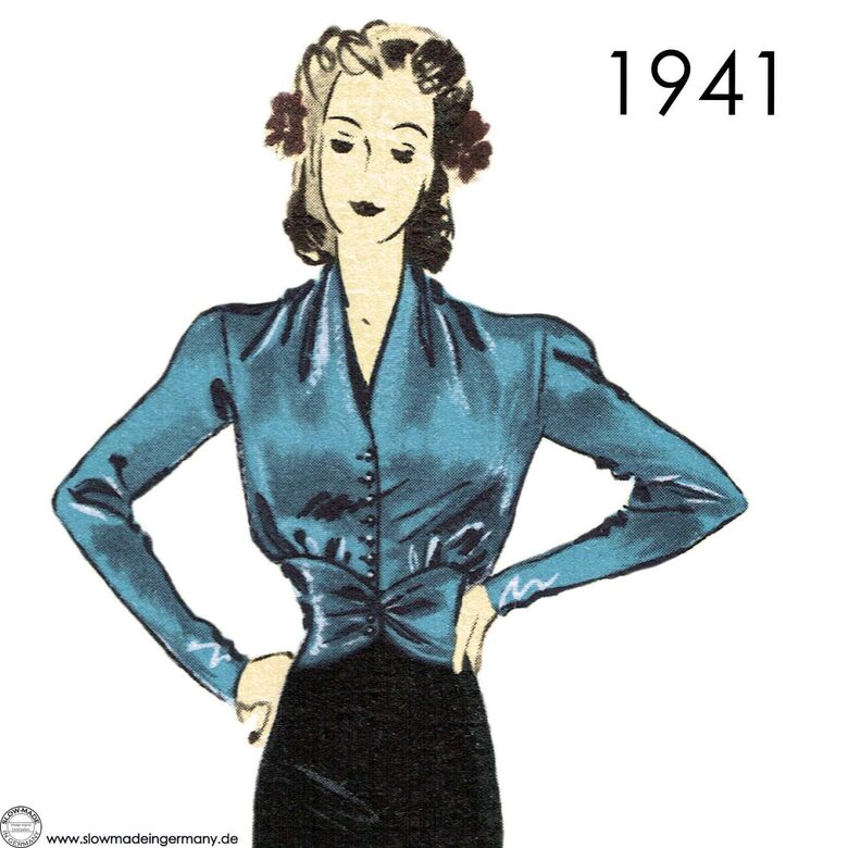 1941 Blouse. Busts 100 or 112 cm (39" or 44")