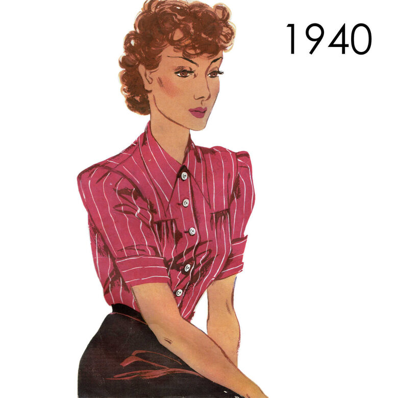 1940 Blouse. Bust 96 cm (37.8")