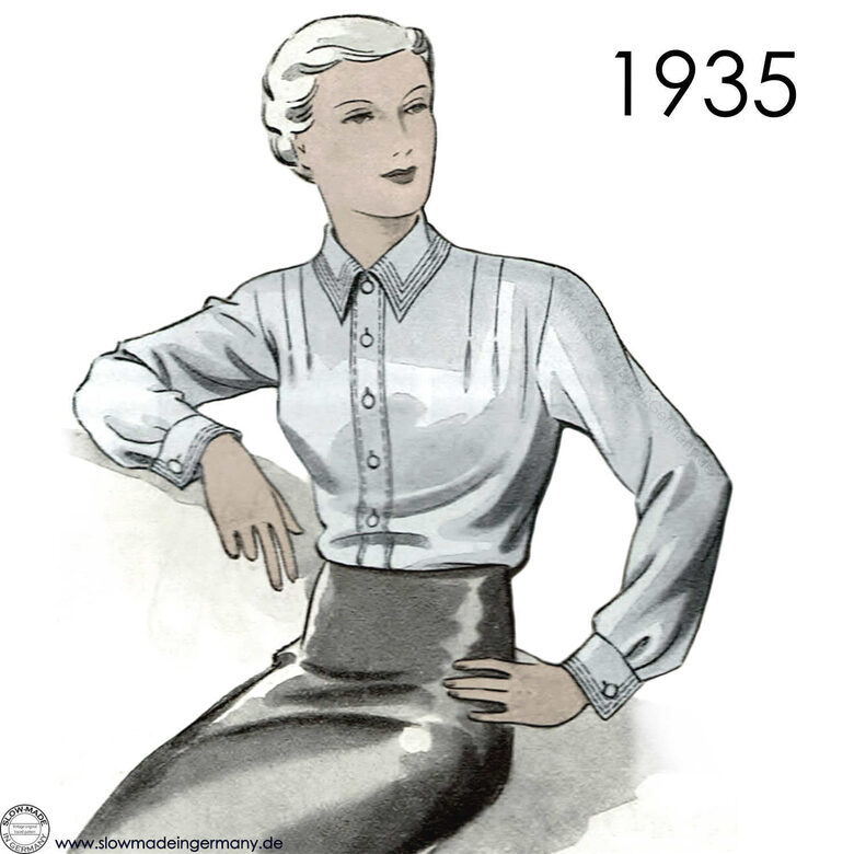 1935 Blouse. Bust 108 cm (42.5")