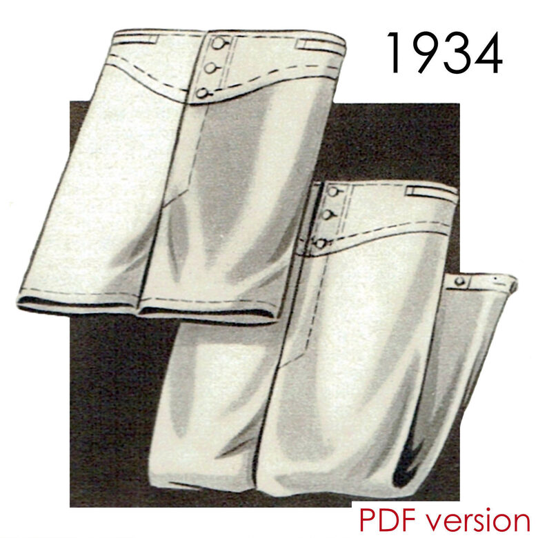 1930s Men's Underwear. PDF pattern.