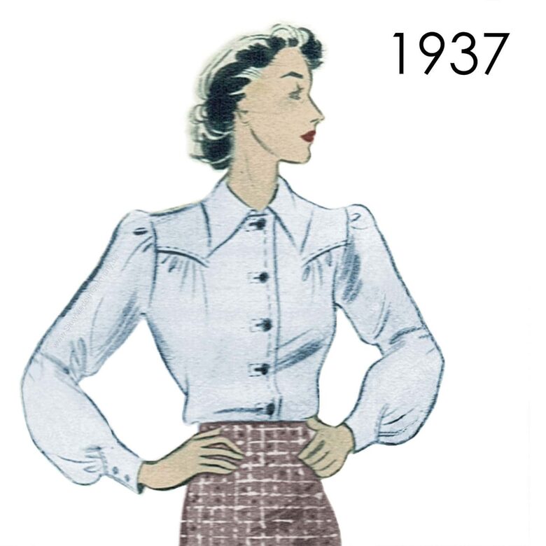 1937 Blouse. Bust 100 cm (39.4")