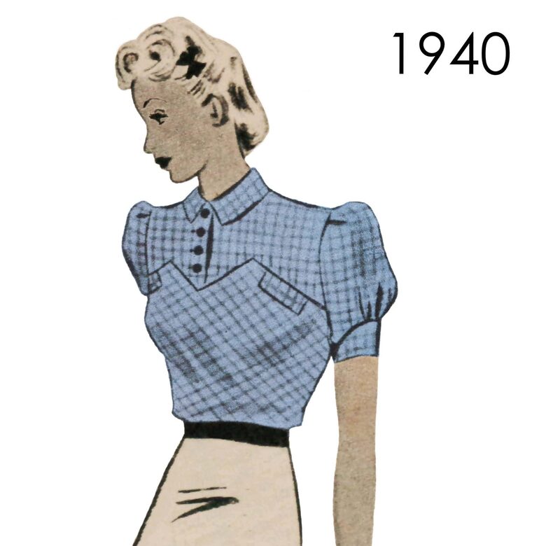 1940 Blouse.  Bust 96 cm (37.8")