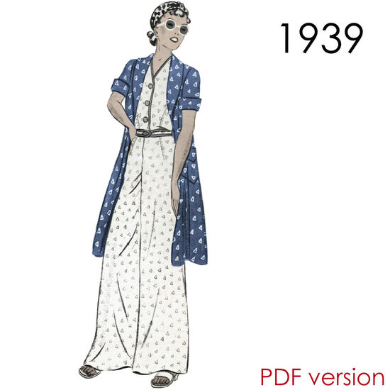 1939 Beach wear. Bust 108 cm (42.5"). PDF