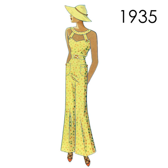 1935 Beach Pyjama. Bust 102 cm (40")