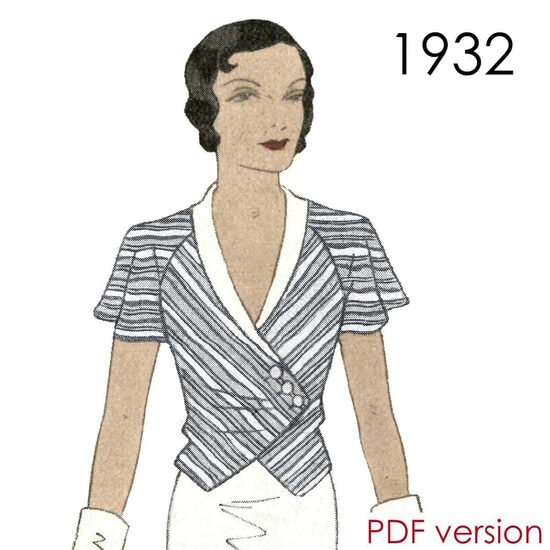 1932 Blouse. Bust 96 cm (37.8"). PDF