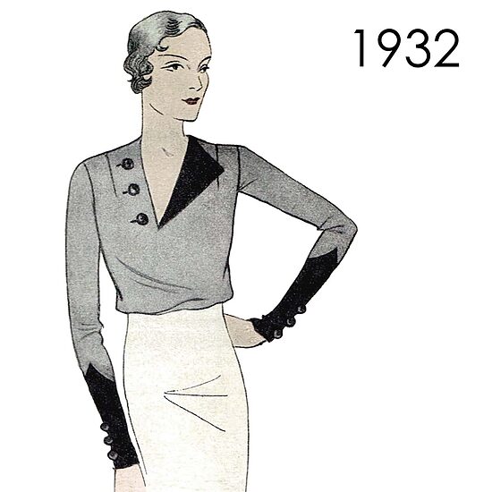 1932 Blouse. Bust 88 cm (36.4")