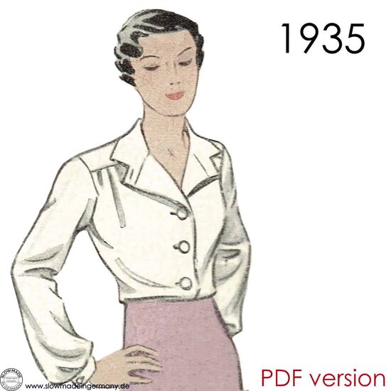 1935 Blouse. Bust 102 cm (40"). PDF