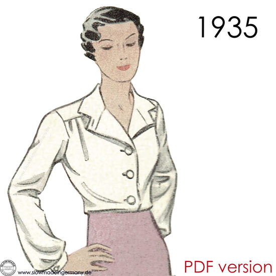 1935 Blouse. Bust 102 cm (40"). PDF
