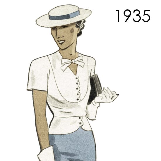 1935 Blouse. Bust 96 cm or 88 cm (37.8" or 34.6")