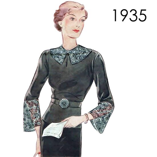 1935 Blouse. Bust 102 cm (40")