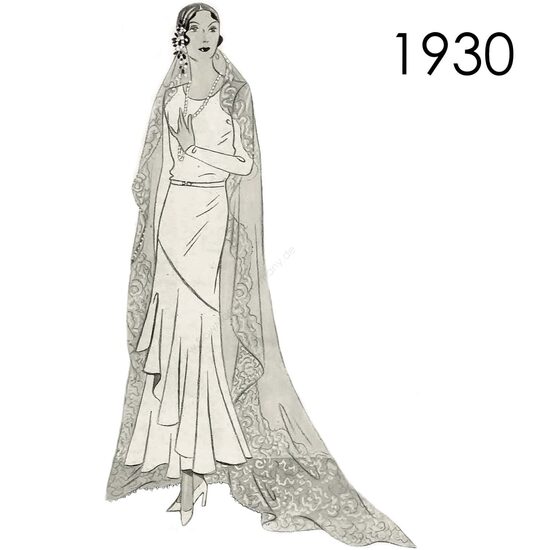 1930 Bride dress. Bust 90 cm (35")