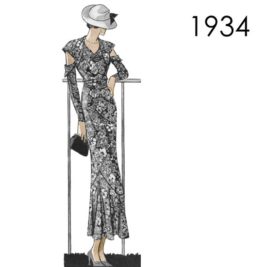 1934 Dress. Bust 96 cm (37.8")