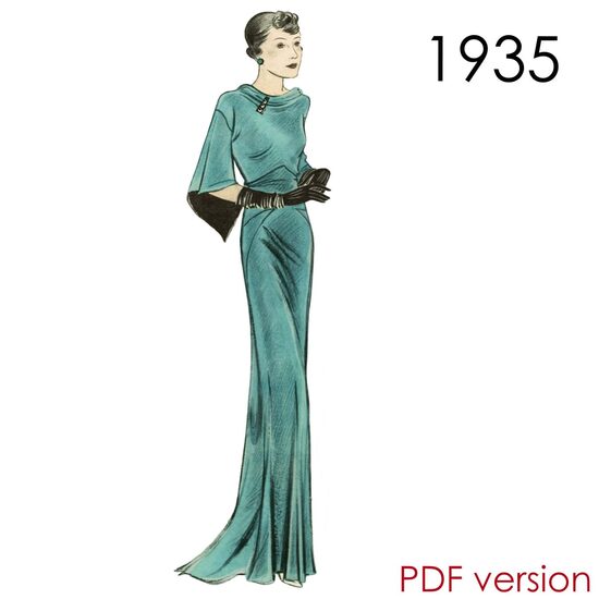 1935 Gown 92 cm (36") bust. PDF pattern.
