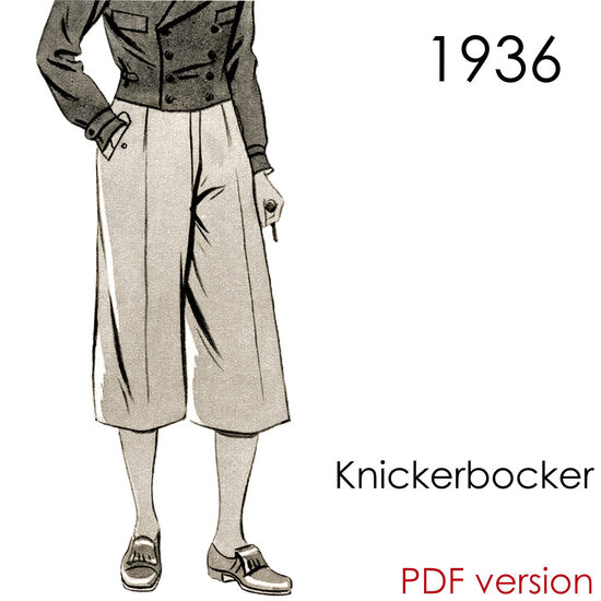 1936 Men's knickerbocker. Waist 100 cm (39.4"). PDF