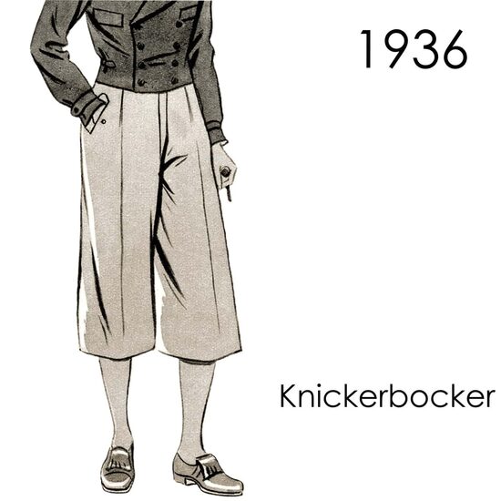 1936 Mens' knickerbocker. Waist 100 cm (39.4").