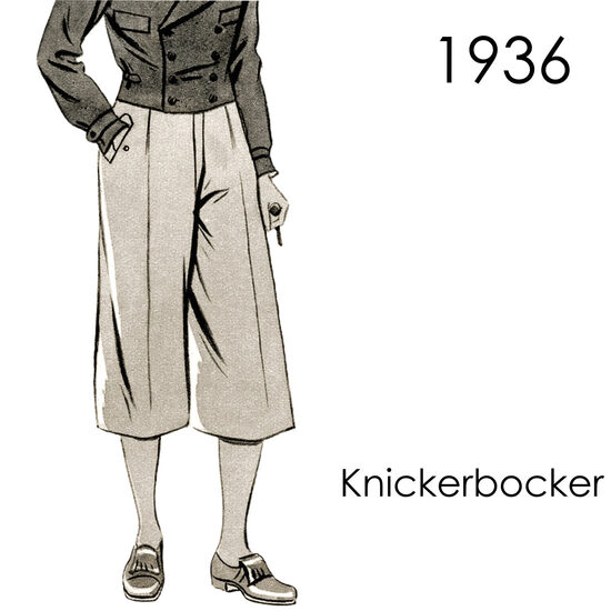 1936 Mens' knickerbocker. Waist 100 cm (39.4").