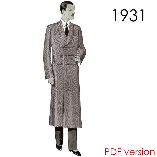1931 Housecoat. Chest 112 cm (44"). PDF pattern
