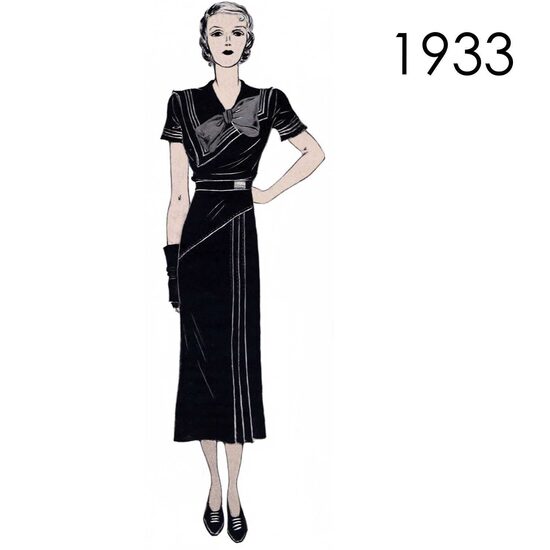 1933 Dress. Bust 86 cm (33.8")