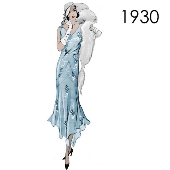 1930 Dress. Bust 100 cm (39.4").
