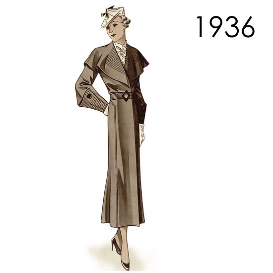 1936 Coat. Bust 108 cm (42.5")