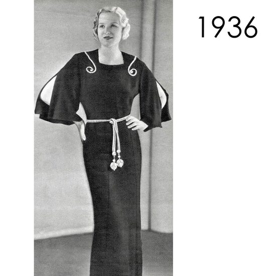 1936 Dress. Bust 100 cm (39.4").