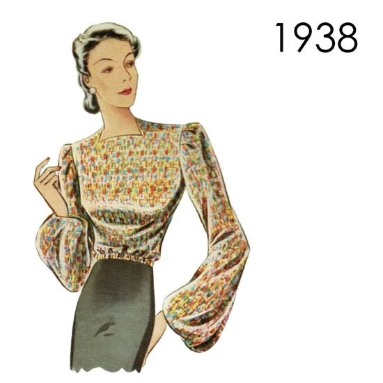 1938 Blouse. Bust 108 cm (42.5")