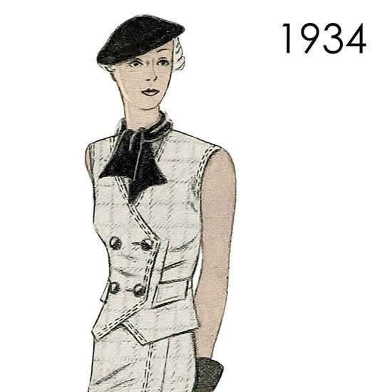 1934 Waistcoat.  Bust 114 cm (45").